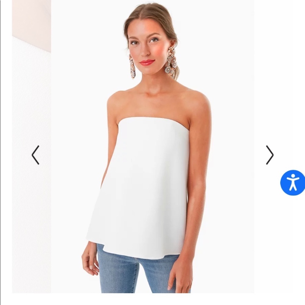 COPY - Strapless crepe top. $110. Built in bra. Beautiful quality.